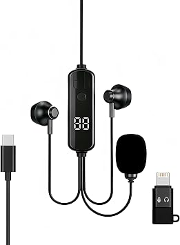 Wired Karaoke Earbuds with Mic, Sound Card and in-Ear Monitor