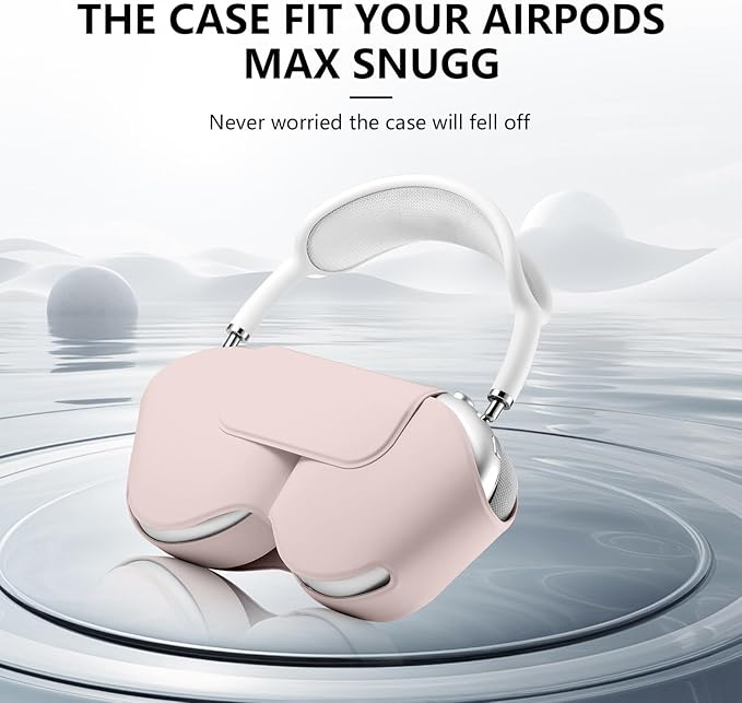 for Apple Airpods Max Case,Headphones Protective Case for AirPod Max Supports Sleep Mode, Anti-Scratch and Anti-Dust,Airpod Pro Max by PU Leather,Pale Pink