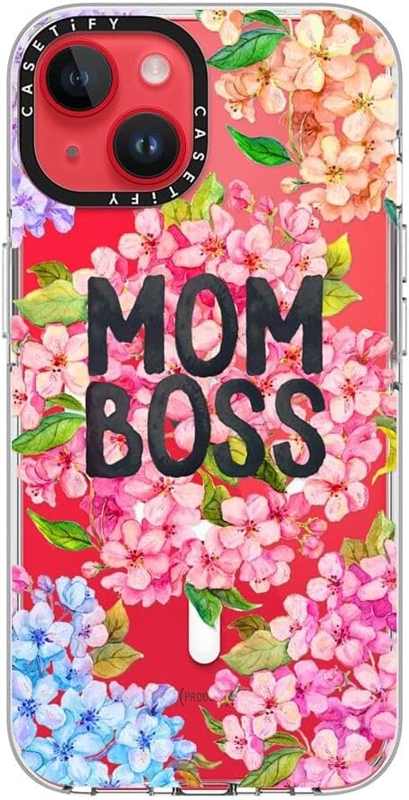 CASETiFY Clear iPhone 14 Case [Not Yellowing / 6.6 ft. 3X Military Grade Drop Protection/Compatible with Magsafe] - MOM BOSS - Clear