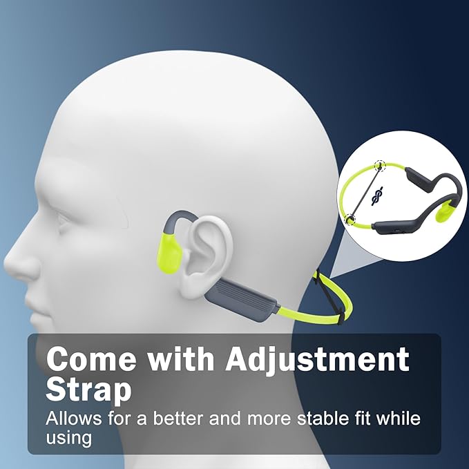 Liquid Silicone Swimming Headphones-Bone Conduction Headphones, IP68 Waterproof Underwater Earphones, LiteSurge Bluetooth Soft/Skin Open Ear Swim Earbuds with 32 GB MP3 Memory for Sport-Neon Green