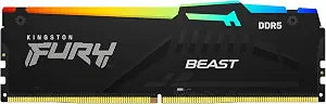 Kingston FURY Beast RGB 16GB 5200MT/s DDR5 CL40 DIMM Desktop Memory (Kit of 2) | Intel XMP 3.0 | Infrared Sync Technology | Overclocking Stability | KF552C40BBAK2-16