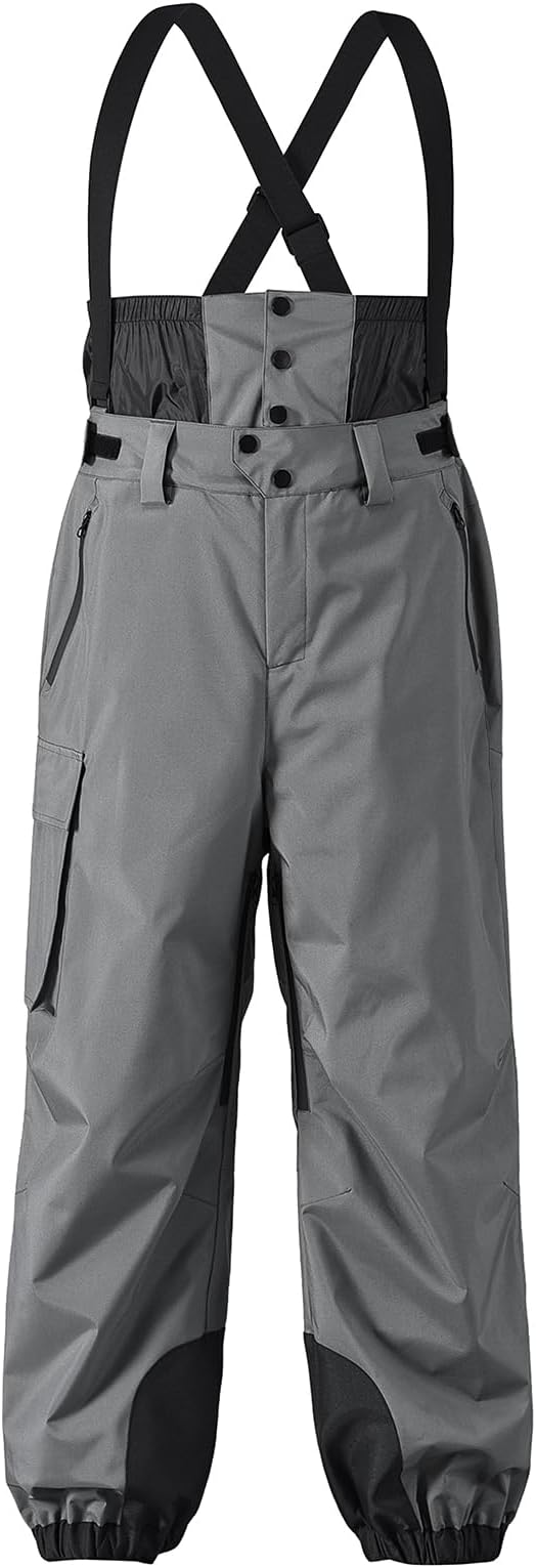 YEEFINE Mens Snow Ski Bibs Pants Baggy Snowboard Overall Insulated Windproof Waterproof Winter Warm Comfy Loose Ski Pants