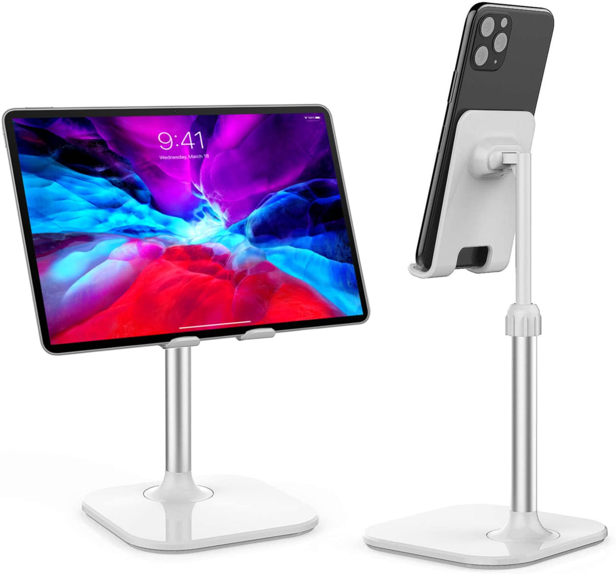 Doboli Cell Phone Stand, Phone Stand for Desk, Phone Holder Stand Compatible with iPhone and All Mobile Phones Tablet, Gifts for Adults Women Men Mom Wife, White - Image 1