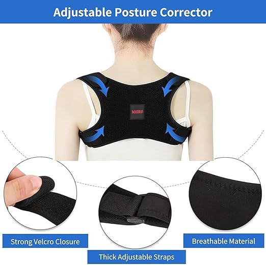 Posture Corrector for Women and Men, Adjustable Back Brace for Spine Alignment and Posture Support, Upper Back Pain Relief, Comfortable and Effective Back Brace for Better Posture (Medium/Large)