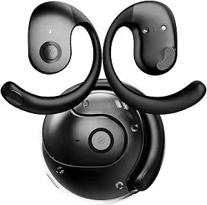 NEW Ultra Bone Conduction Earphones Open Earbuds with Immersive Audio Clear Call,Wireless Bluetooth Ear buds Stable Fit,Robust Bass,Sweat-Proof Sport Open-Ear Headphones with Mic,48H Playtime (Black)