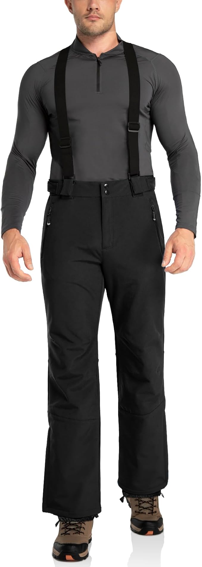 33,000ft Insulated Bibs for Men Snow Ski Pants Overalls Winter Waterproof Windproof Snowboard