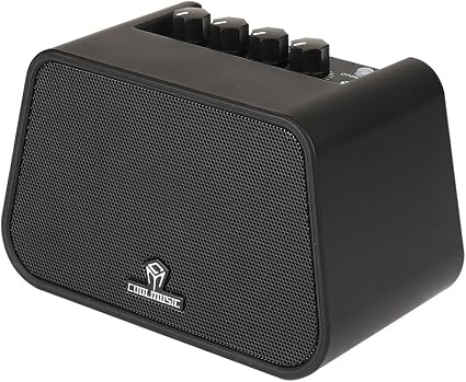 COOLMUSIC Mini Electric Guitar Amp, Rechargeable 10W Guitar Speaker with Dual Sound Modes & Headphone Output