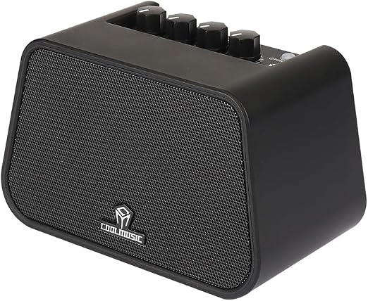 COOLMUSIC Mini Electric Guitar Amp, Rechargeable 10W Guitar Speaker with Dual Sound Modes & Headphone Output