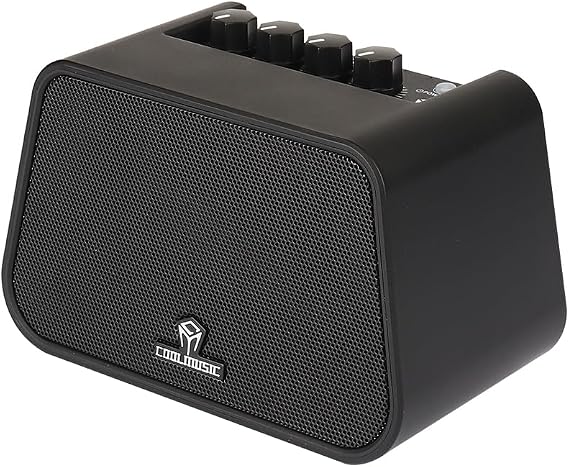 COOLMUSIC Mini Electric Guitar Amp, Rechargeable 10W Guitar Speaker with Dual Sound Modes & Headphone Output