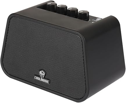COOLMUSIC Mini Electric Guitar Amp, Rechargeable 10W Guitar Speaker with Dual Sound Modes & Headphone Output
