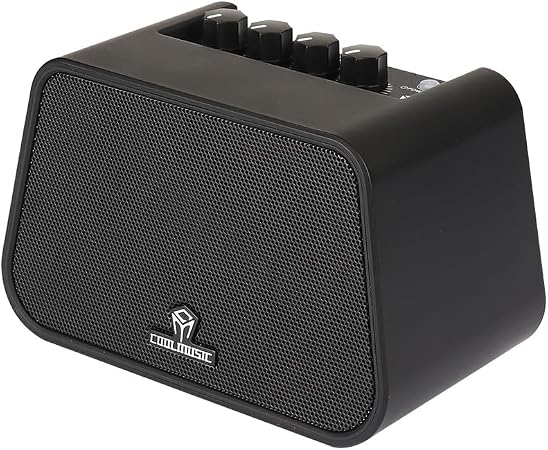 COOLMUSIC Mini Electric Guitar Amp, Rechargeable 10W Guitar Speaker with Dual Sound Modes & Headphone Output