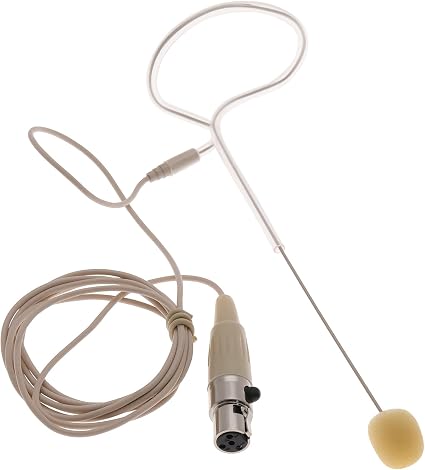 The Lord of the Tools 1Pc Headworn XLR Microphone with 4Pin TA4F Plug Single Earhook Headset Compatible with Shure Wireless Bodypack Transmitter (Beige)