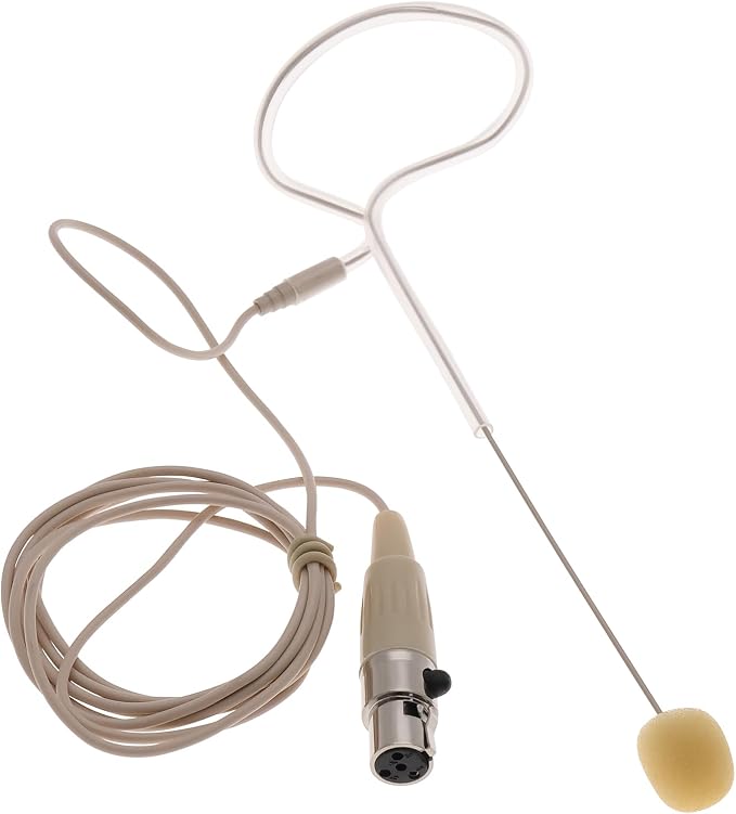 The Lord of the Tools 1Pc Headworn XLR Microphone with 4Pin TA4F Plug Single Earhook Headset Compatible with Shure Wireless Bodypack Transmitter (Beige)