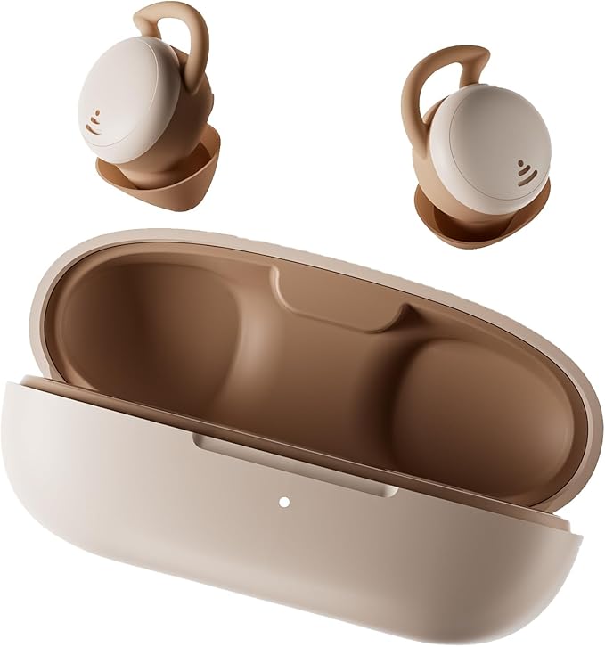 Sleep Earbuds, Invisible Sleeping Headphones Wireless Bluetooth 5.3 Headphones for Side Sleepers - 35dB Noise Blocking Earplugs With 6H Playtime and Comfortable Fit for Sleeping, Sport Brown