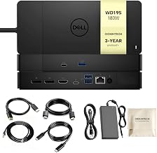 WD19S Dell Docking Station Dual Monitor, Dock Station with 180W Adapter, Cable Storage Bag & DIDKIMTCH Cables, 3-Year Warranty (New) - Image 1
