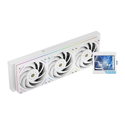 Thermalright Mjolnir Vision 360 UB PRO ARGB White Aio CPU Liquid Cooler,IPS Screen with 640x480 Resolution,3-in-1 Exhaust Fan,for AM5/Intel LGA1851/1700, 3.5in Magnet-Absorbent LCD Screen