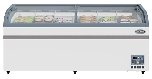 KoolMore 78 Inch Manual Defrost Island Chest Freezer with 19 cu. ft. Capacity in White, ETL Listed (KM-ISCF-78MD)