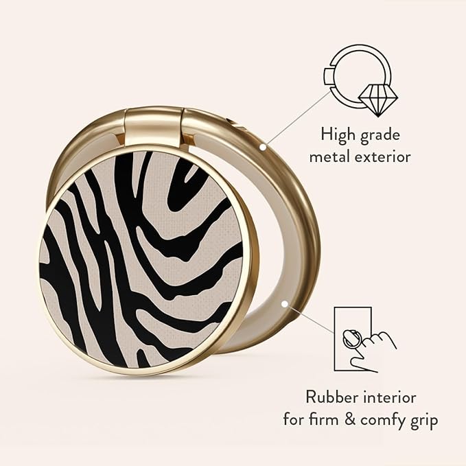 BURGA Cell Phone Ring, Holder Grip and Stand - Finger Phone Grip for Back of Smartphone Case, Kickstand 360 Rotation, Universal Ring for iPhone Samsung Galaxy Huawei Google Pixel, Stylish Accessories
