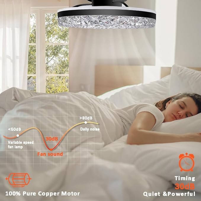Ceiling Fan,Low Profile Ceiling Fan with Light,Flush Mount Ceiling Fan with Bluetooth Speaker, Smart Ceiling Fan,Bedroom Ceiling Fan-APP/Remote Control