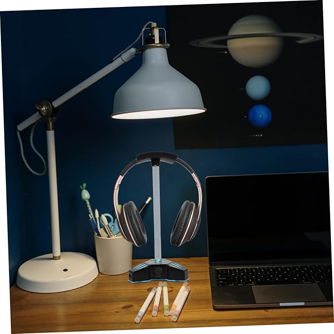 RGB Headphone Stand USB Port 7.1 Surround Sound Gaming Headset Holder Multi-Functional Desktop Display for Teen Boys Creative Desk Accessory