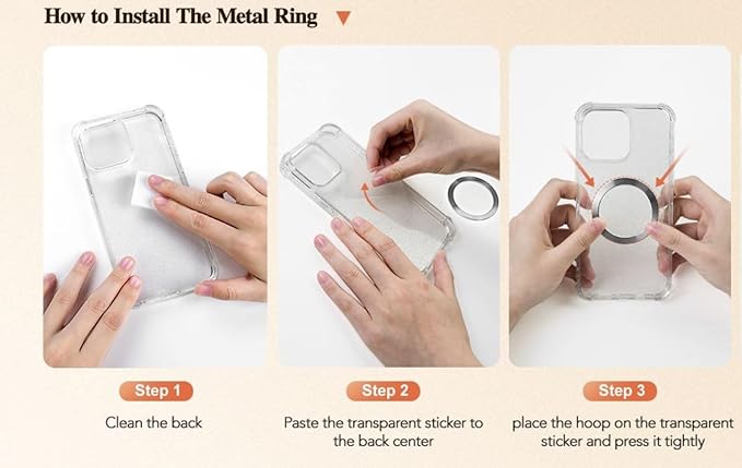 Black Professional Phone Ring Holder Adjustable Magnetic Kickstand iPhone 11 12 13 14 15 16 17 Pro Max Samsung Galaxy Business Anti-Drop Grip 360° Rotation Wireless Charging Compatible Durable Design