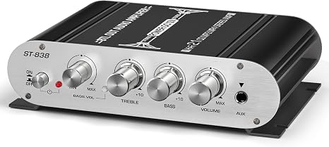 Facmogu ST-838 2.1CH Mini Amplifier, RMS 20Wx2 + 40W Passive Subwoofer Amp