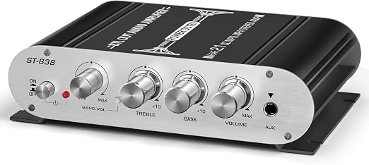 Facmogu ST-838 2.1CH Mini Amplifier, RMS 20Wx2 + 40W Passive Subwoofer Amp