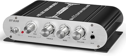 Facmogu ST-838 2.1CH Mini Amplifier, RMS 20Wx2 + 40W Passive Subwoofer Amp - Image 1