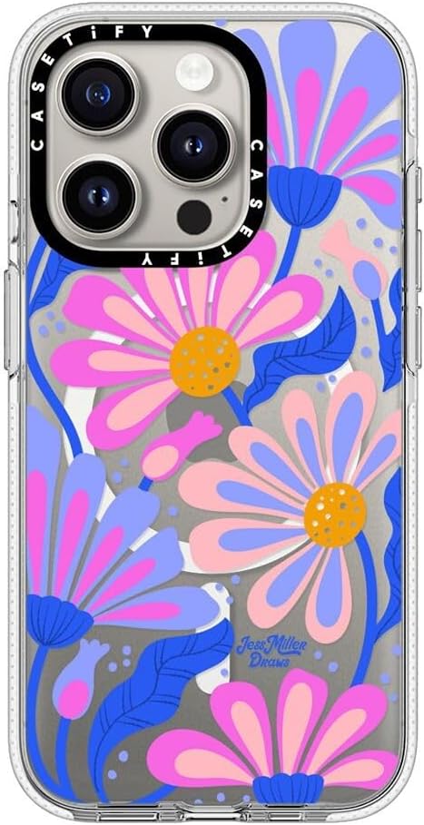 CASETiFY Clear iPhone 15 Pro Case [Not Yellowing / 6.6 ft. 3X Military Grade Drop Protection/Compatible with Magsafe] - Mystic Daisy - Clear