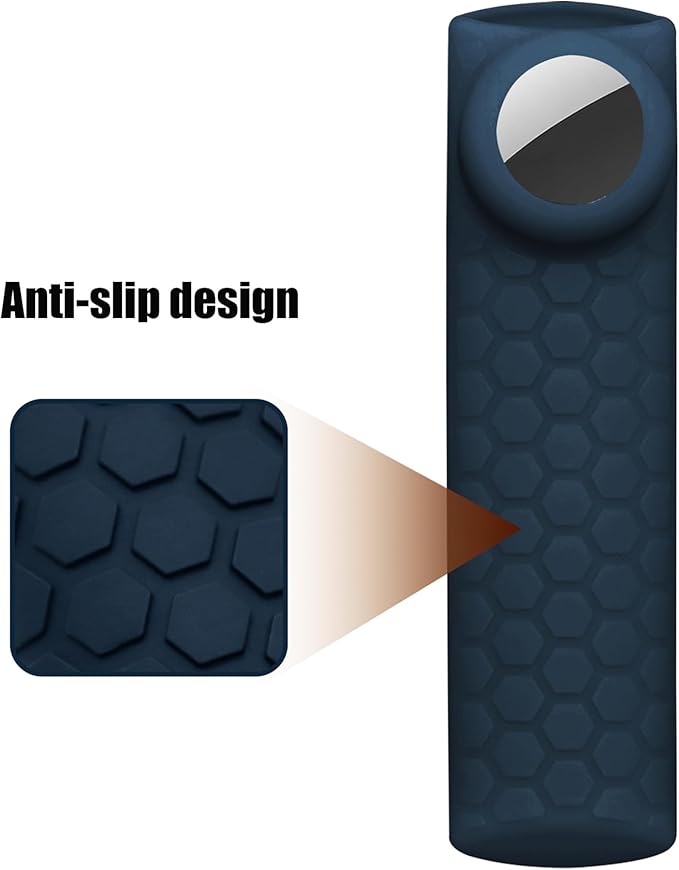 TV 4-Series Cover with AirTag Holder for Insignia Omni Series or TV 4-Series,Compatible with NS-RCFNA-21 CT-RC1US-21 CT95018 Voice Remote Control,with Hole for Tile Sticker,Black+Navy Blue