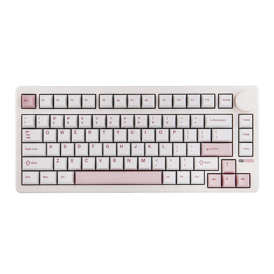 EPOMAKER QK81 75% Wireless Mechanical Gaming Keyboard, QMK/VIA Programmable and Hot-Swappable, 81 Keys with Metal Knob, 2.4Ghz/BT/USB, Creamy Gasket-Mount, RGB Backlight (White, Wisteria Switch)