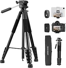 K&F CONCEPT 75" Aluminum Camera Tripod, Lightweight and Compact for Travel - Image 1