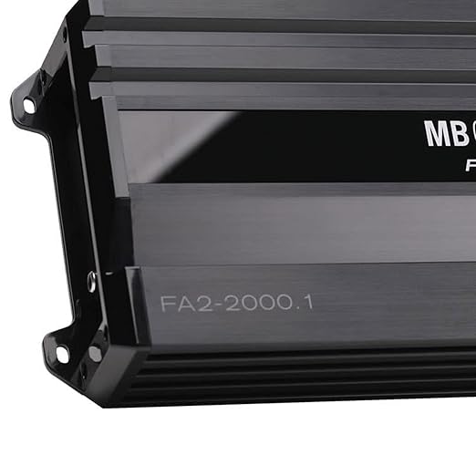 MB Quart Formula 2,000 Watt 1 Ohm Stable Mono Full Range Class Q1 Car Audio Mobile Amplifier with Bass Remote, FA2-2000.1, Black