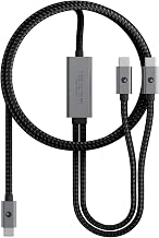 Rolling Square inCharge Cerbero - 2in1 Essential 100W USB-C Cable, Dual Output Charging Cord, Nylon Braided, 5ft, for Laptop, Phone, Tablet, Earbuds, Black
