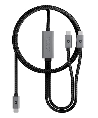 Rolling Square inCharge Cerbero - 2in1 Essential 100W USB-C Cable, Dual Output Charging Cord, Nylon Braided, 5ft, for Laptop, Phone, Tablet, Earbuds, Black