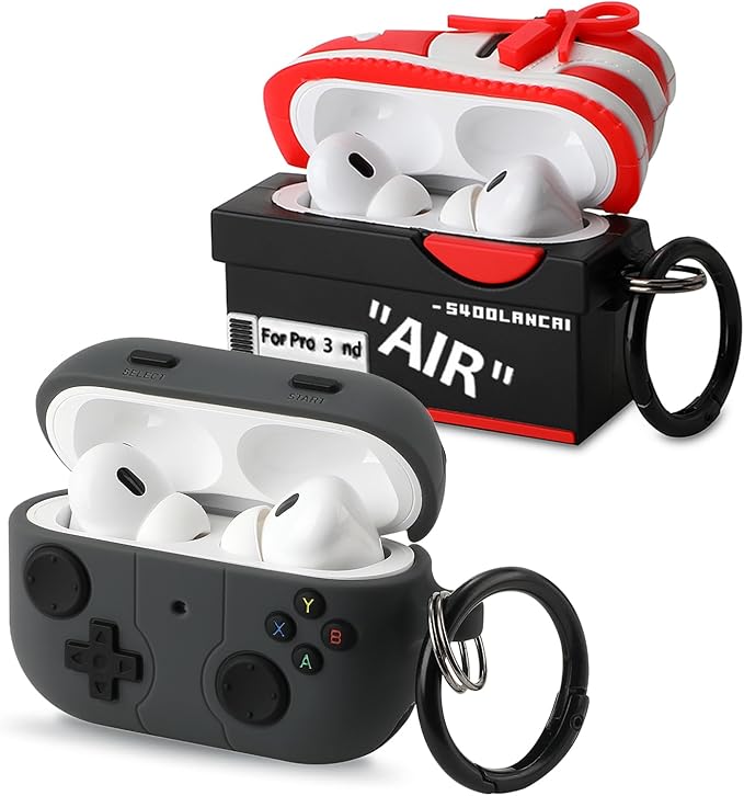 [2Pac] Compatible Airpods Pro 3 Case(2025),Cute Gamepad Design Cases Soft Silicone Protective Cases for Apple AirPods Pro 3rd Generation Case,Airpod Pro 3 Cover with Keychain for Men/Boy