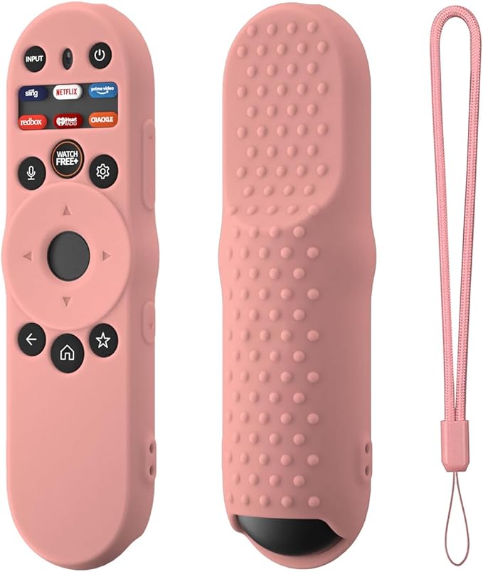 Hi Color Remote Cover for Vizio TV Remote XRT270 Smart TV Remote 2023, Silicone Vizio Remote Control Case Cover for VIZIO XRT270 Silicone Sleeve with Lanyard(Pink)