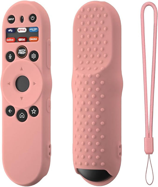 Hi Color Remote Cover for Vizio TV Remote XRT270 Smart TV Remote 2023, Silicone Vizio Remote Control Case Cover for VIZIO XRT270 Silicone Sleeve with Lanyard(Pink)