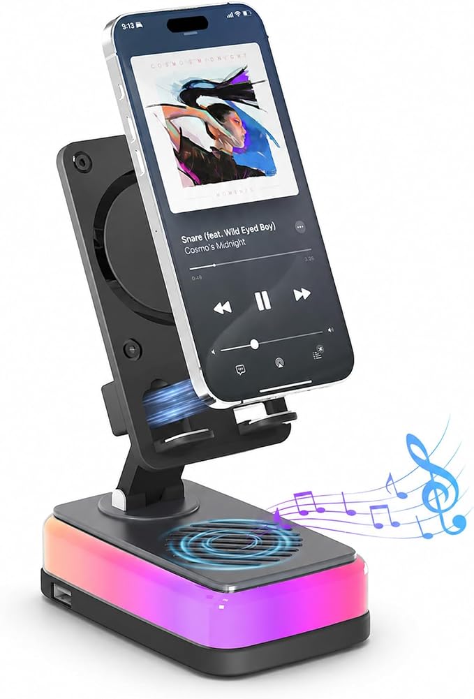 Tatiyana Wireless Induction Speaker, Bluetooth Speaker with Phone Stand