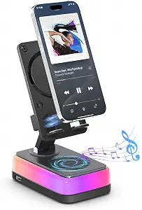Tatiyana Wireless Induction Speaker, Bluetooth Speaker with Phone Stand