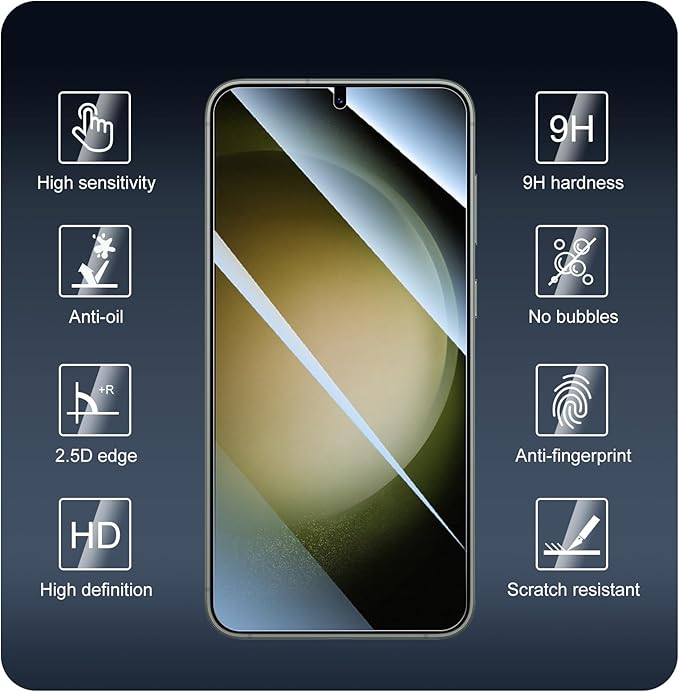 3*Screen Protector for Samsung Galaxy S22+/S22 Plus/S23+/S23 Plus with a Installation Alignment Aid, HD Tempered Glass Film, Impact-Protection [9H Hardness][Anti-Shatter][Anti-Scratch]