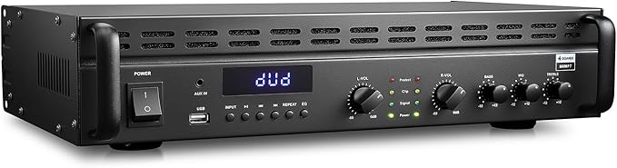 Donner Power Amplifier, 2 Channel Audio Amplifier with Bluetooth 5.3, EQ Controls, 100W RMS and 225W @4Ω Bridgeable, Versatile Inputs, for Home Party, Live Sound, DJs and Garage, MAMP7