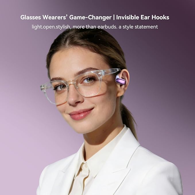 Over Open Ear Earbuds Wireless Bluetooth Open Ear Headphones Air Conduction Earbuds that Don't go in Your Ear with Over-Ear Hooks Running Headphones