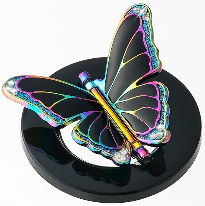 [2026 All-New] for MagSafe Butterfly Phone Grip, Magnetic Butterfly Phone Ring Holder for MagSafe Accessories & iPhone 17 Air 16 Pro Max Plus 15 14 13 12, Glitter Black