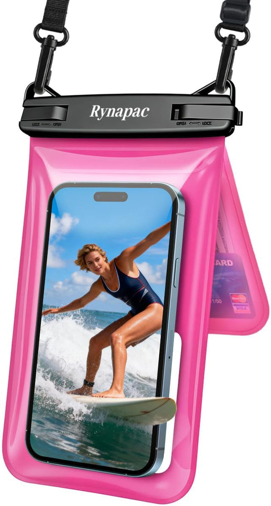 IPX8 Waterproof Phone Pouch Floating, [Up to 8.5''] Double Space Waterproof Phone Case with Lanyard for iPhone 17 16 15 Pro Max, Cell Phone Dry Bag for Beach Travel Cruise Ship Essentials