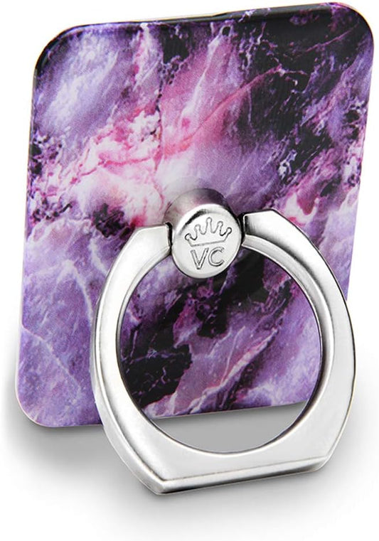 Velvet Caviar Cell Phone Ring Holder - Finger Ring & Stand - Improves Phone Grip Compatible with iPhone, Galaxy and Most Cases (Except Silicone/Leather) - Purple Marble