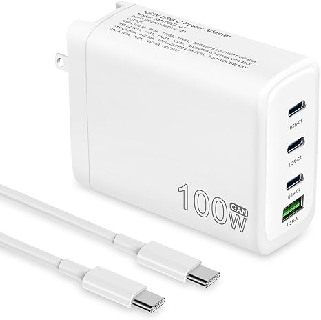 100W USB C Charger, 4-Port PD USB Power Adapter, GaN USB C Charger,Fast Charging Station,Compatible with Mac Book Pro/Air, iPad, iPhone 14 Pro, Galaxy S23 Ultra, Steam Deck, Dell XPS, Google Pixelbook - Image 5