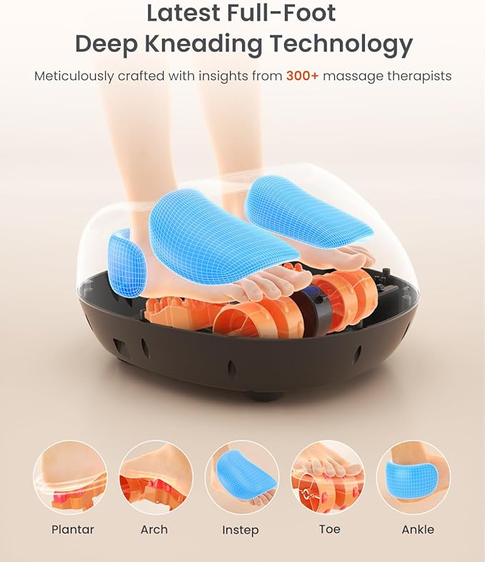 RENPHO Full Foot Massager Machine, 2026 Upgraded Shiatsu Foot Massager with Heat, FSA Eligible HSA Store Eligible, Plantar Fasciitis Massager, Christmas Gifts for Women Mom Men Dad, Fits Up to Size 13
