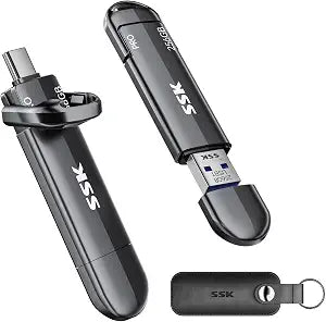 SSK 256GB USB SSD Flash Thumb Drive Memory Stick Dual USBC+A Up to 1000MB/s