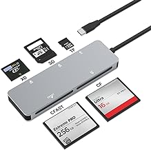CFast 2.0 Card Reader, USB C CFast Card Reader 3.0 5Gbps CFast/CF/SD/TF/XD - 5 in 1 Memory Card Reader/Adapter for San Disk, Lexar, Transcend, Sony Card, Read CFast/TF/SD/XD/CF 5 Cards Simultaneously - Image 1